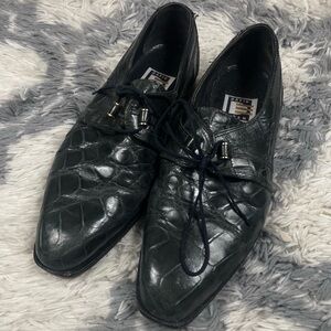 Used David Eden Men’s Alligator Dress Shoes Green Sz 8.5
